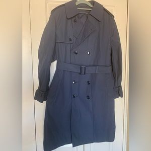 Defense Logistics Agency Navy Blue Rainproof Trenchcoat